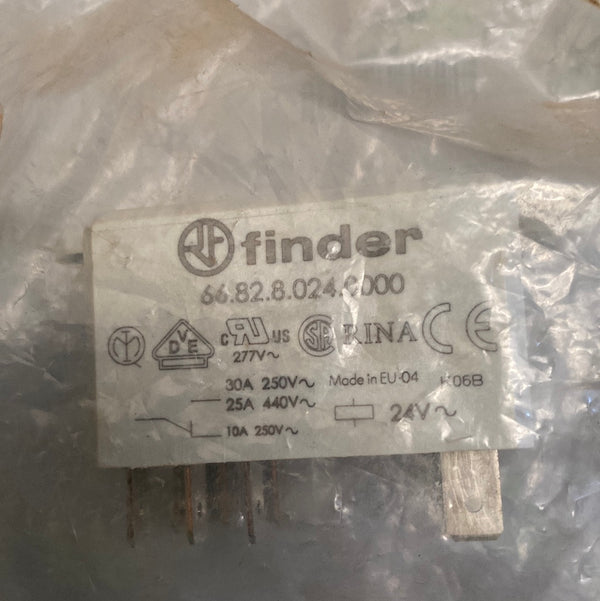 Finder Power Relay, Panel, DPDT 30A, 24VCD 66.82.8.024.0000