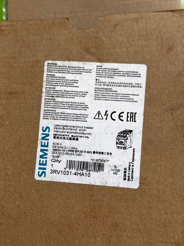 Siemens Sirius 3RV1031-4HA10 Circuit Breaker for Motor Protection