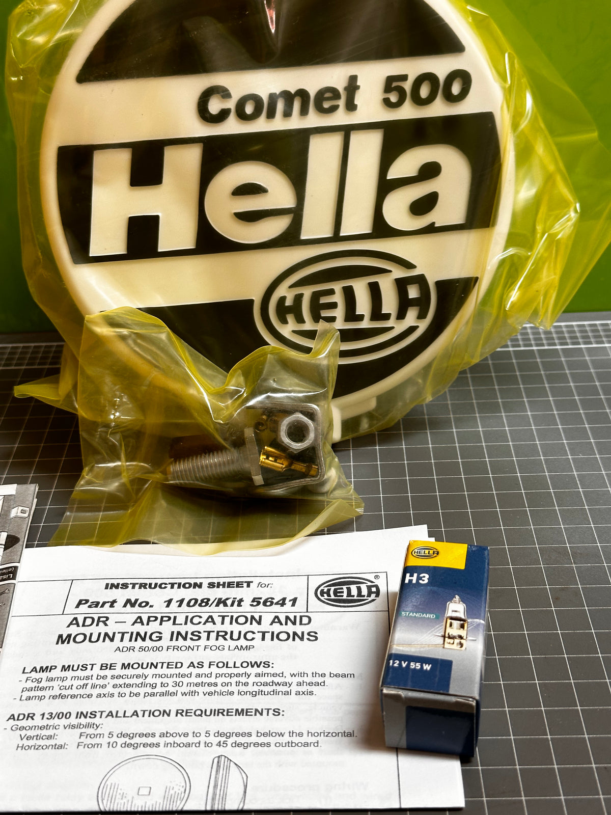 Hella 1108 Comet 500 Amber Fog Lamp — 12V 55W