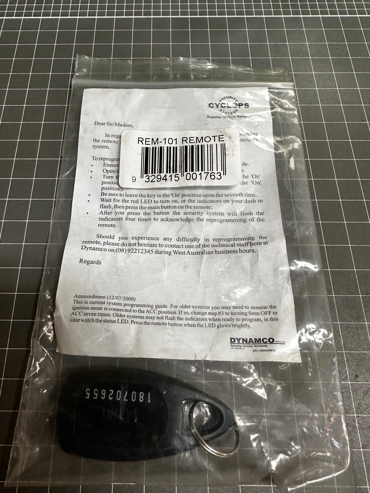 Cyclops REM-101 433 MHz Security Remote Control