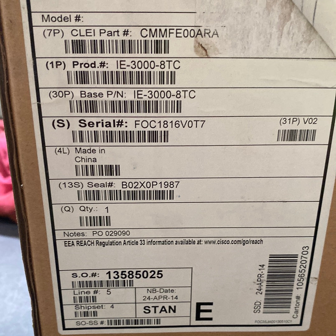 CISCO IE3000-8TC, Industrial Ethernet Switches, 3000 Series