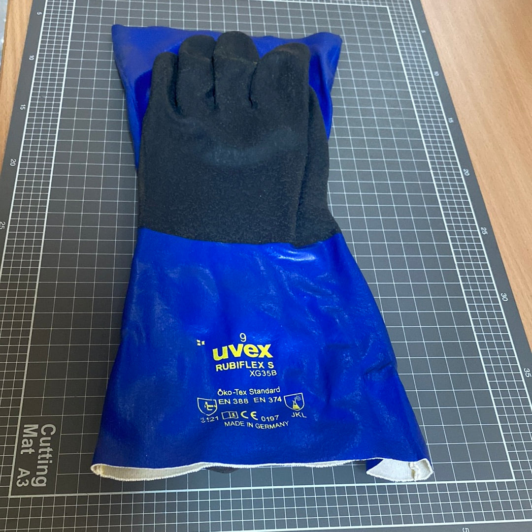 UVEX Rubiflex S XG35B Chemical Protection Gloves ( Size 9)