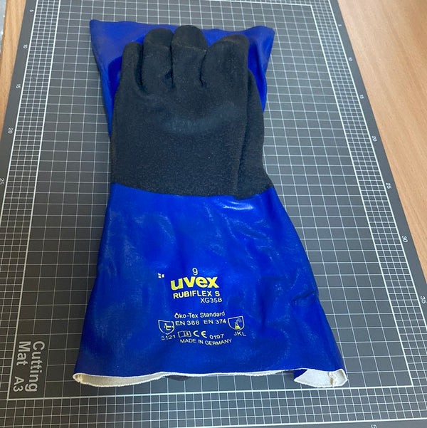 UVEX Rubiflex S XG35B Chemical Protection Gloves ( Size 9)