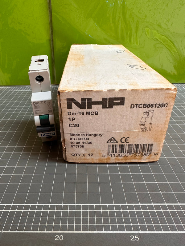 NHP MCB Din-T6 C20 Single Pole Circuit  Breaker