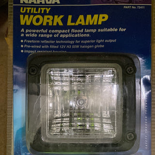 Narva 72411 12V Utility Work lamp, Free Form Long Range (Flood Beam)