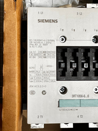 SIEMENS 3RT1056-6LA06 Power Contactor
