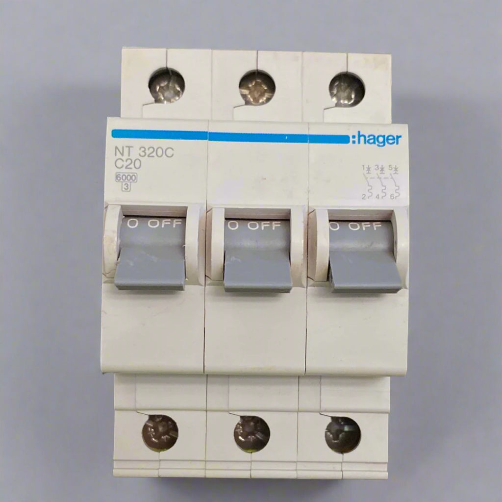 Hager NT320C 20A 3 Pole Miniature Circuit Breaker
