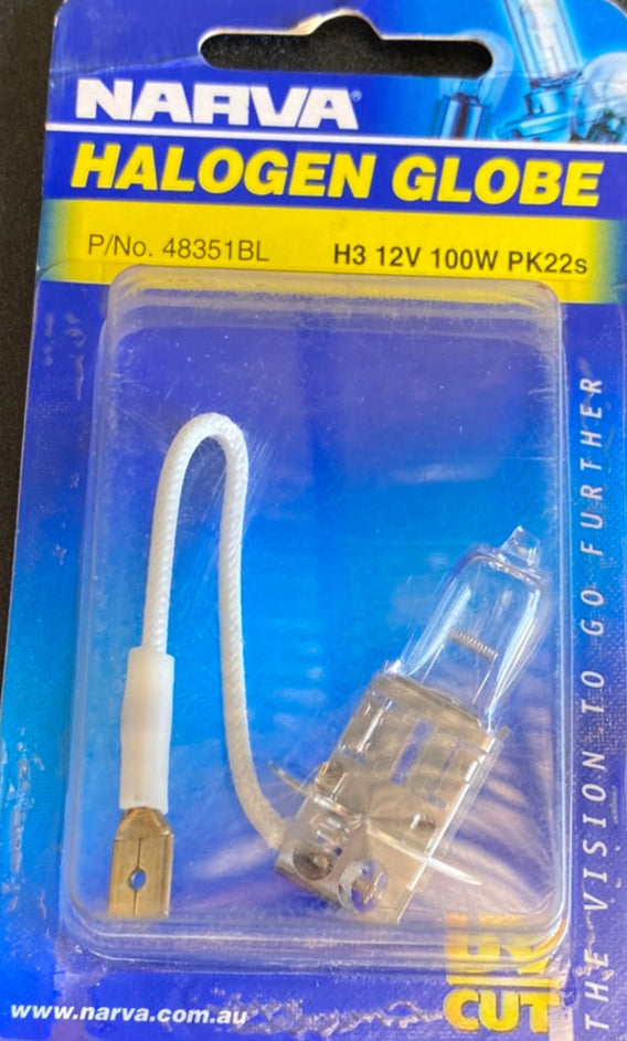 Narva 48351BL 12V H3 100W PK22s Halogen Headlight Globe