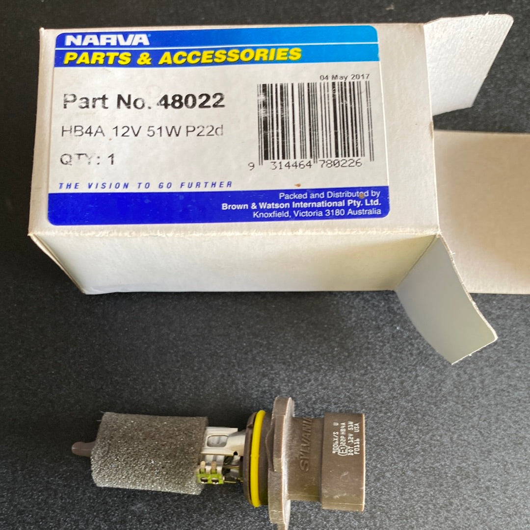 Narva 48022 9006X/S 12V 51W HB4A Headlight Globe