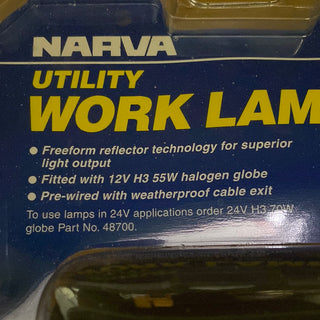 Narva 72411 12V Utility Work lamp, Free Form Long Range (Flood Beam)