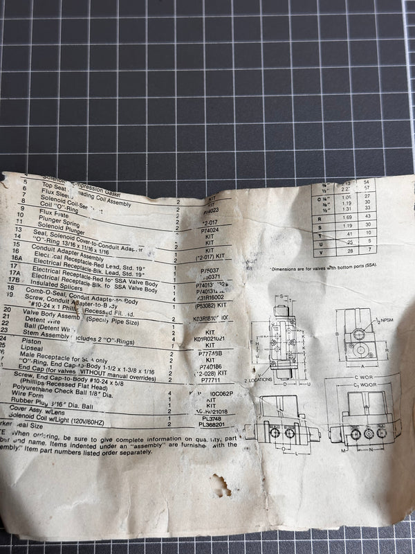 PARKER Pneumatic Valve SS40102501