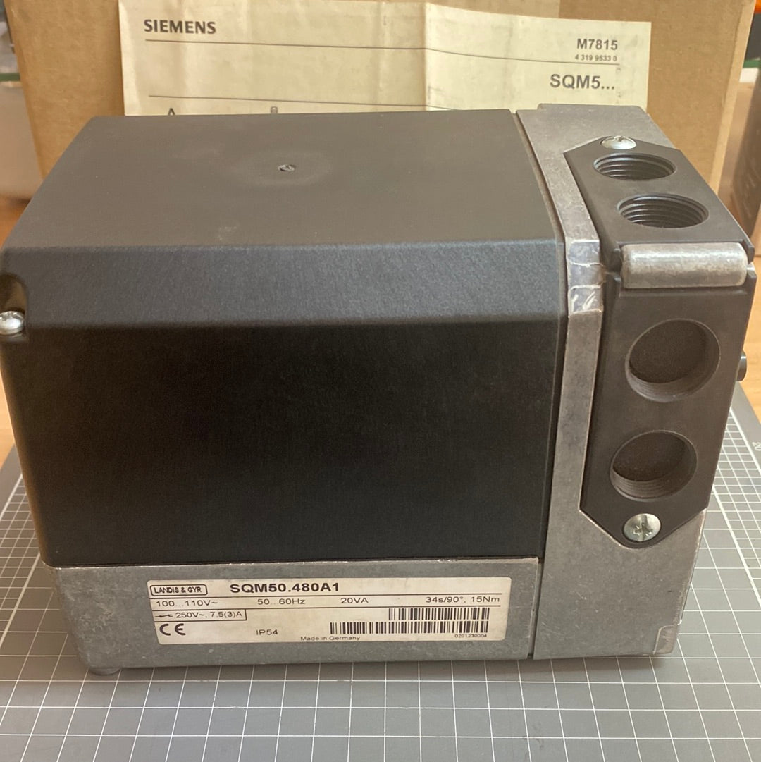 SIEMENS / LANDIS & GYR Air Damper Actuator  SQM50.480A1 c/w 10mm Drive Shaft + Potentiometer + Analog Input Module