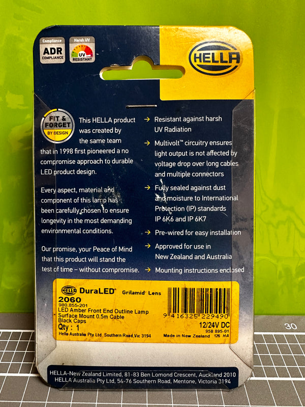 HELLA 2060 DuraLED Front End Outline Lamp (Amber)