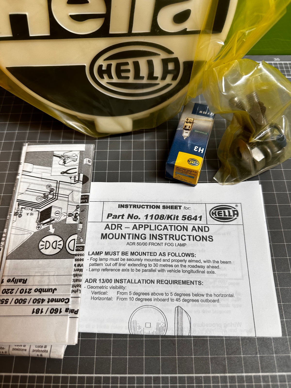 Hella 1108 Comet 500 Amber Fog Lamp — 12V 55W