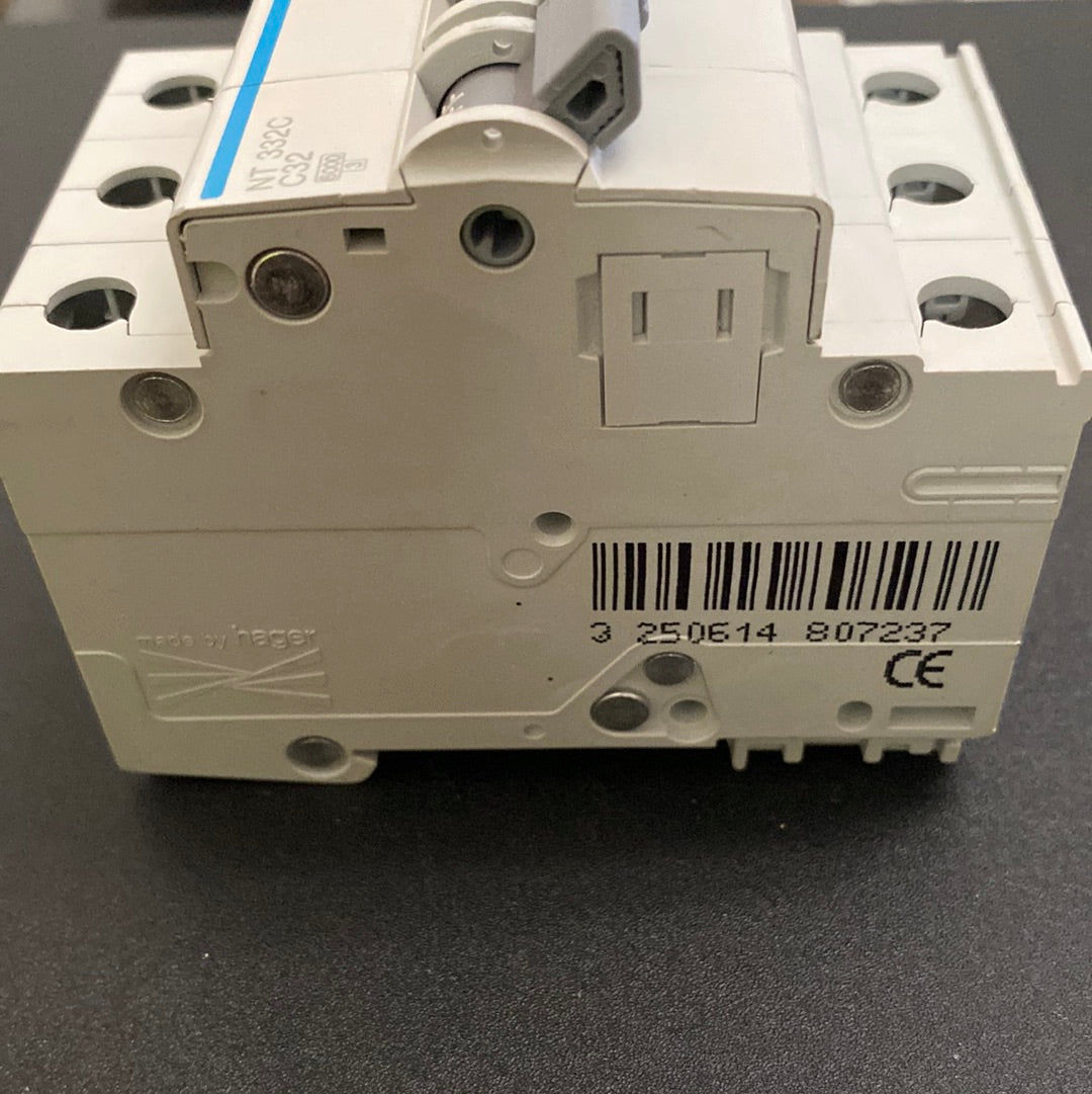 Hager NT332C C-32A 3 Pole Miniature Circuit Breaker