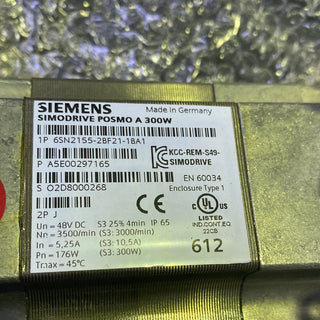 SIEMENS 6SN2155-2BF21-1BA1 SIMODRIVE POSMO A 300W Positioning Motor
