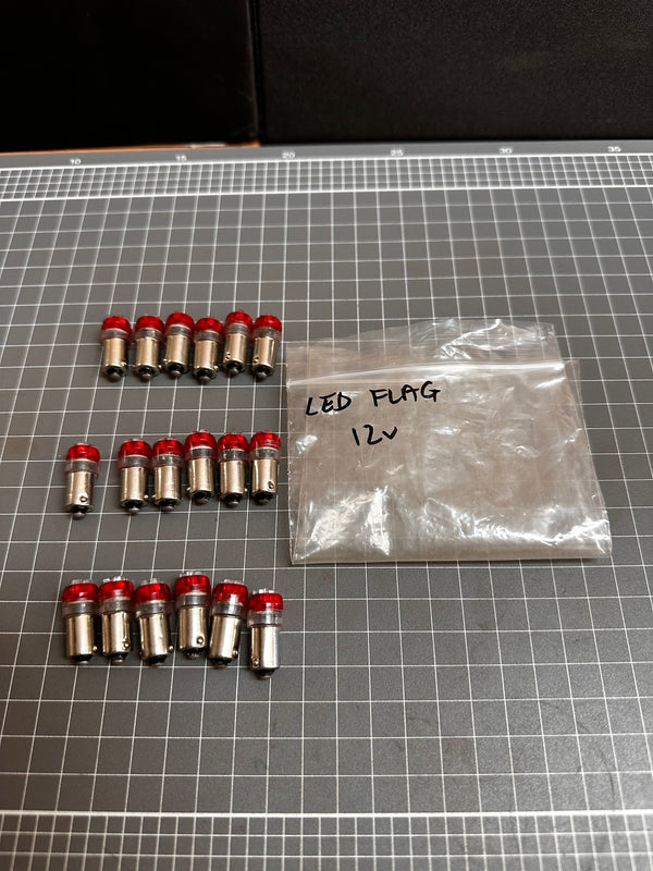 LED 12V Globes, RED, Pk of 6