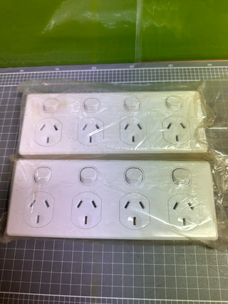 CLIPSAL C2015D4 Quad Gang Power Point (WHITE) 10A, 250VAC