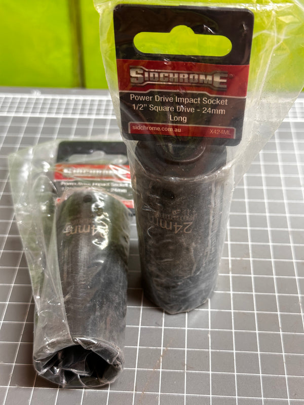Sidchrome 24mm Power Drive Long Impact Socket X424ML