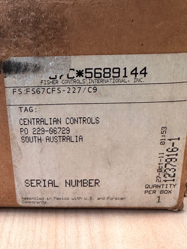 FISHER 67CFS-227/C9/C9 Instrument Supply Regulators