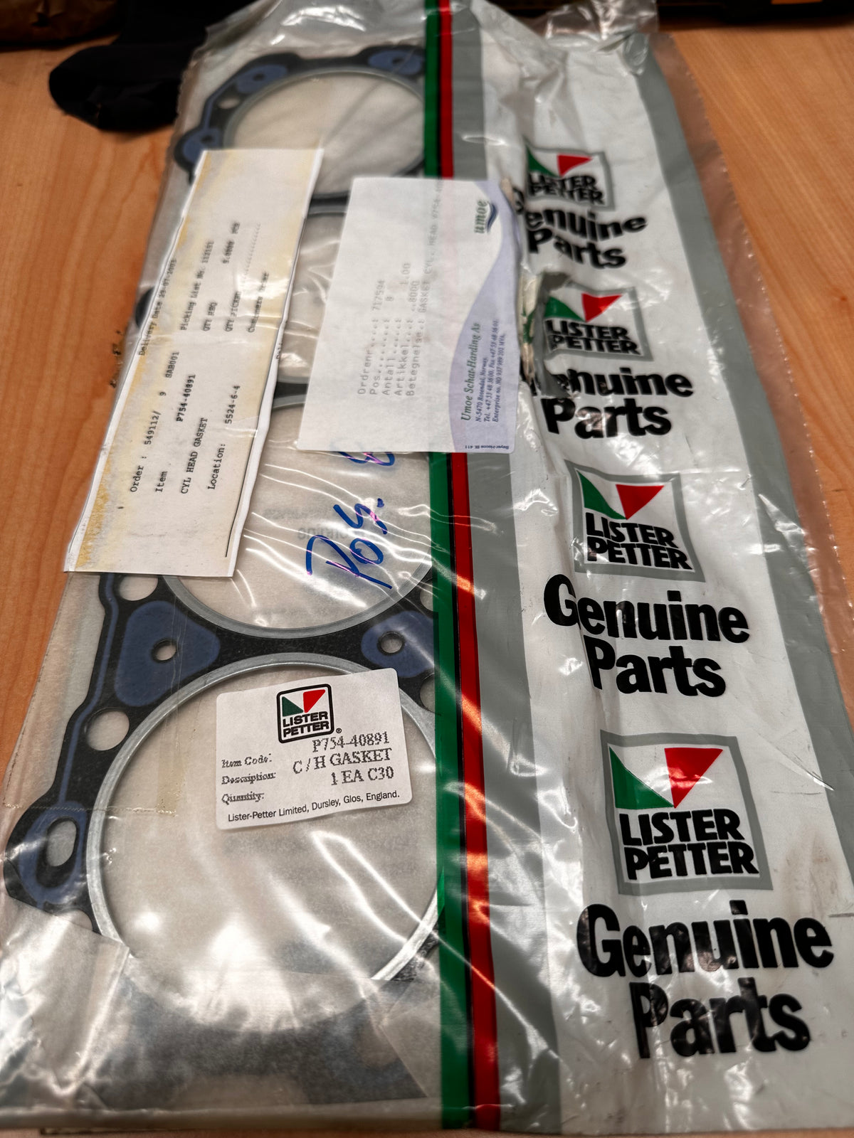 Lister Petter P754-40891 Cylinder Head Gasket — 4-Cylinder