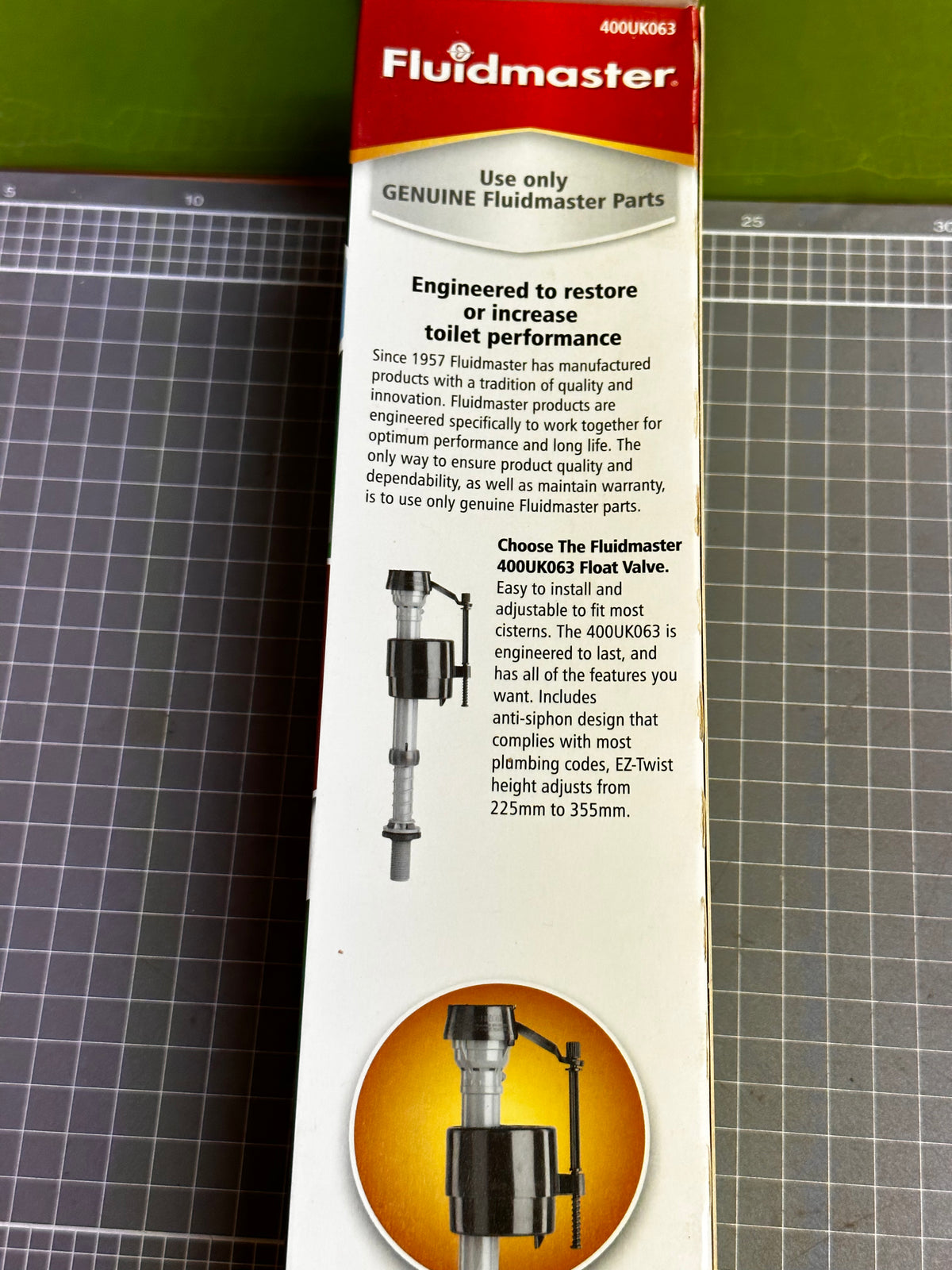 Fluidmaster 400UK063 Bottom Entry Cisten Inlet Valve, 1/2" Plastic Thread