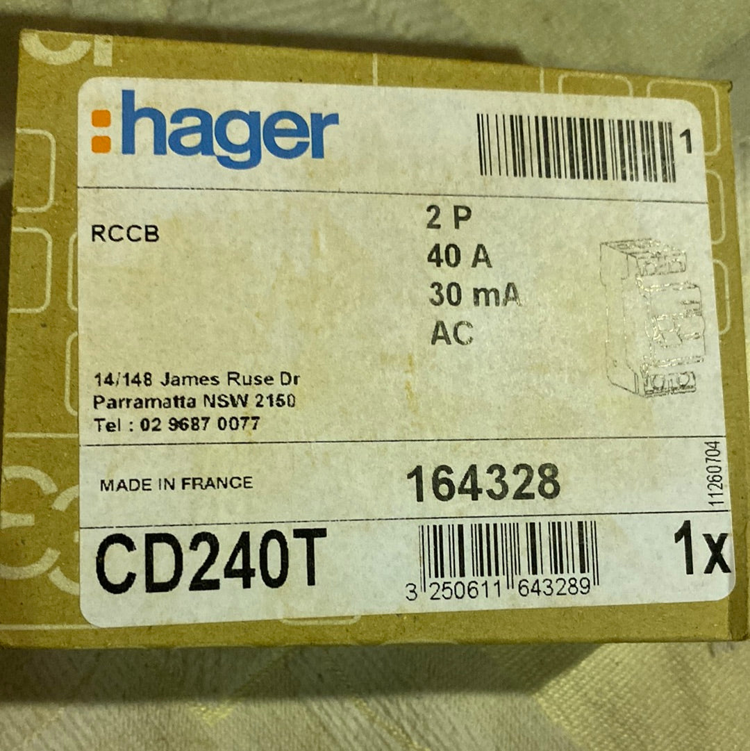Hager CD240T RCD Mining & Industrial Surplus