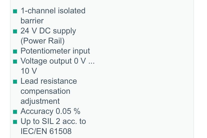 PEPPERL + FUCHS KFD2-PT2-Ex1 Potentiometer Converter