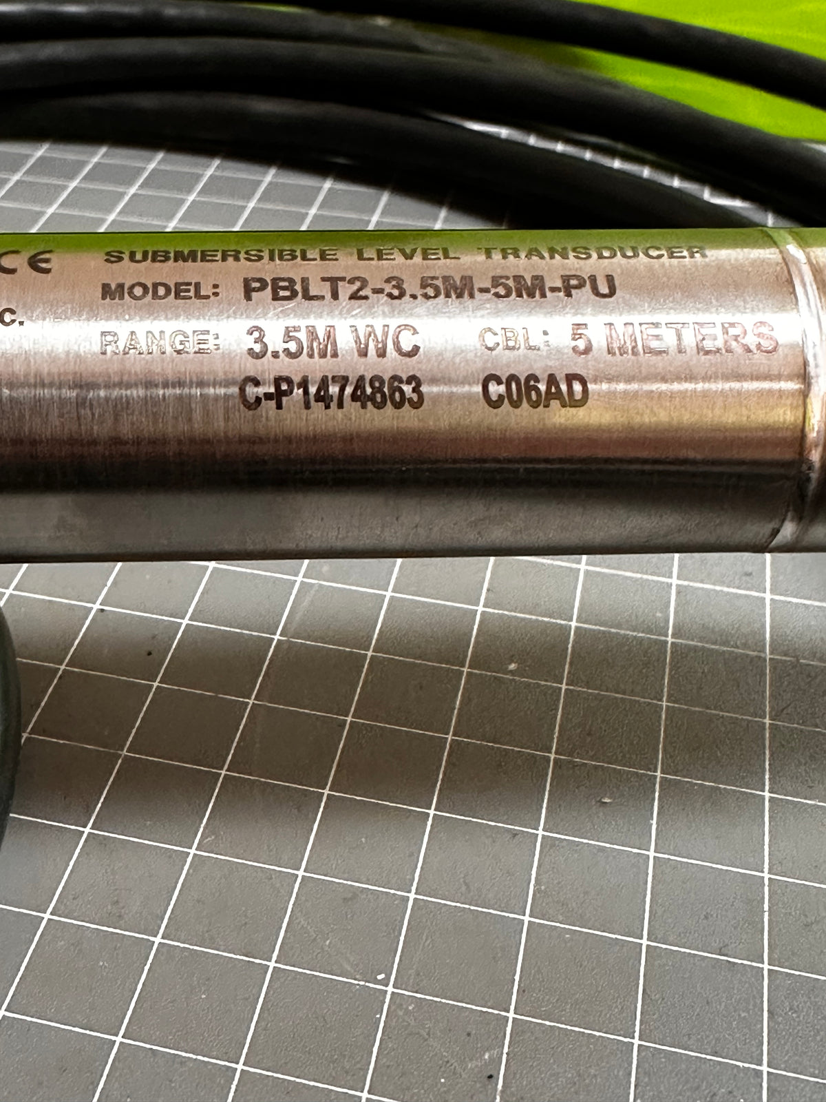 MERCOID PBLT2-3.5M-5M-PU Series Submersible Level Transducer