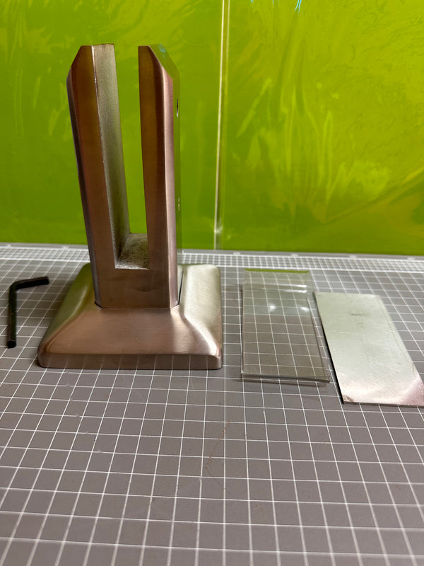 S/S Square Base Mount Spigot for Frameless Glass