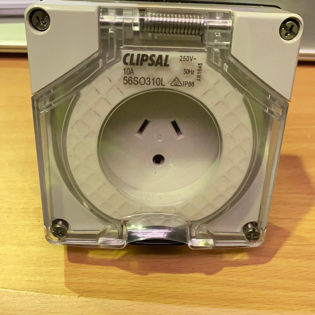 Clipsal 56SO310LLE Grey Socket Outlet 10A 250V — Less Enclosure