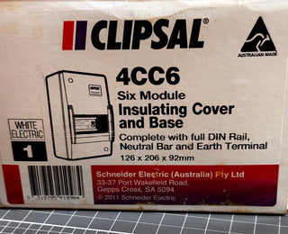 CLIPSAL 4CC6 6 Module Insulating cover and Base (WHITE)