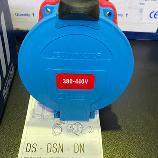 Marechal 6164013 Decontactor Socket Outlet, DSN6, 3P+E 63A - Poly Blue