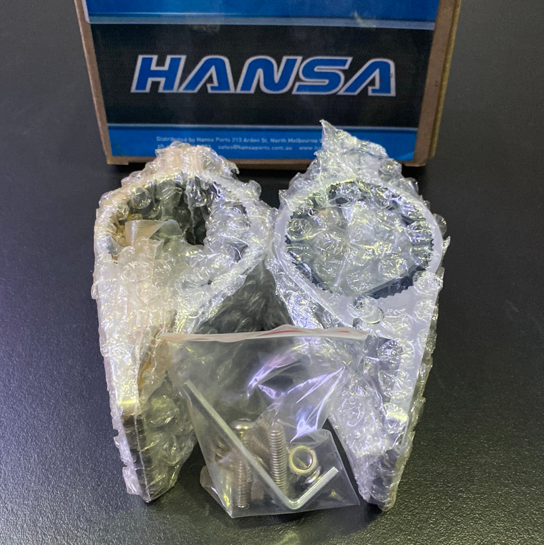 HANSA SG005-P Aluminium Pull Bar Mounting Brackets, Pair, 76mm