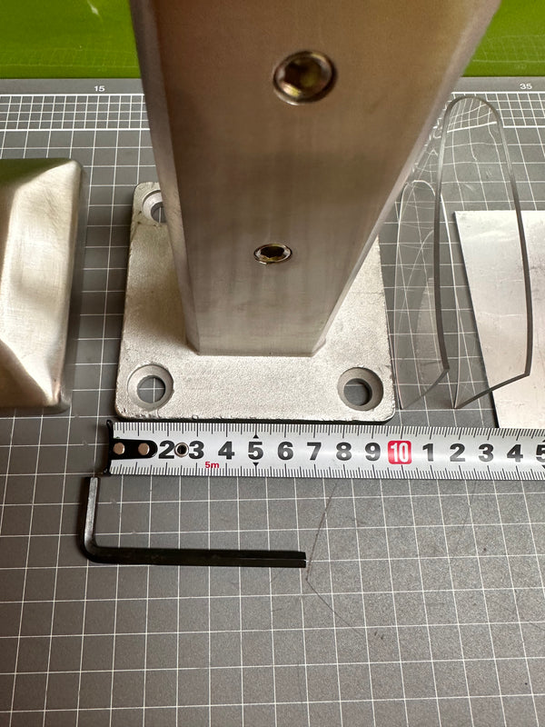 S/S Square Base Mount Spigot for Frameless Glass