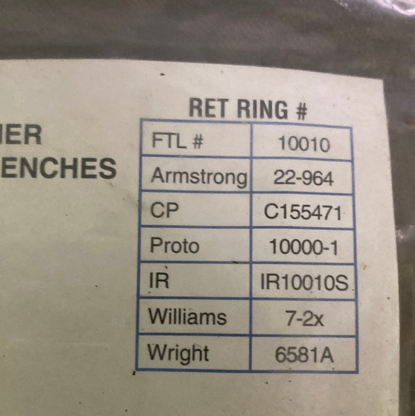 Ring Rct1410 FTL Ret Ring 10010 | Mining & Industrial Surplus