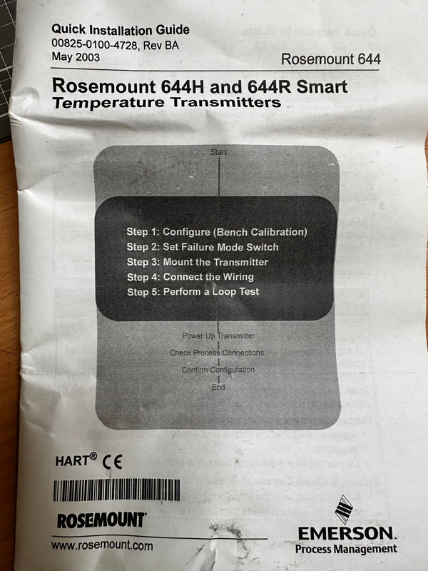 ROSEMOUNT 644H Temperature Transmitter 0-140°C