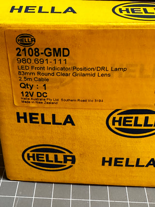 HELLA 2108-GMD 83mm Round LED Front Indicator/Position/DRL Lamp