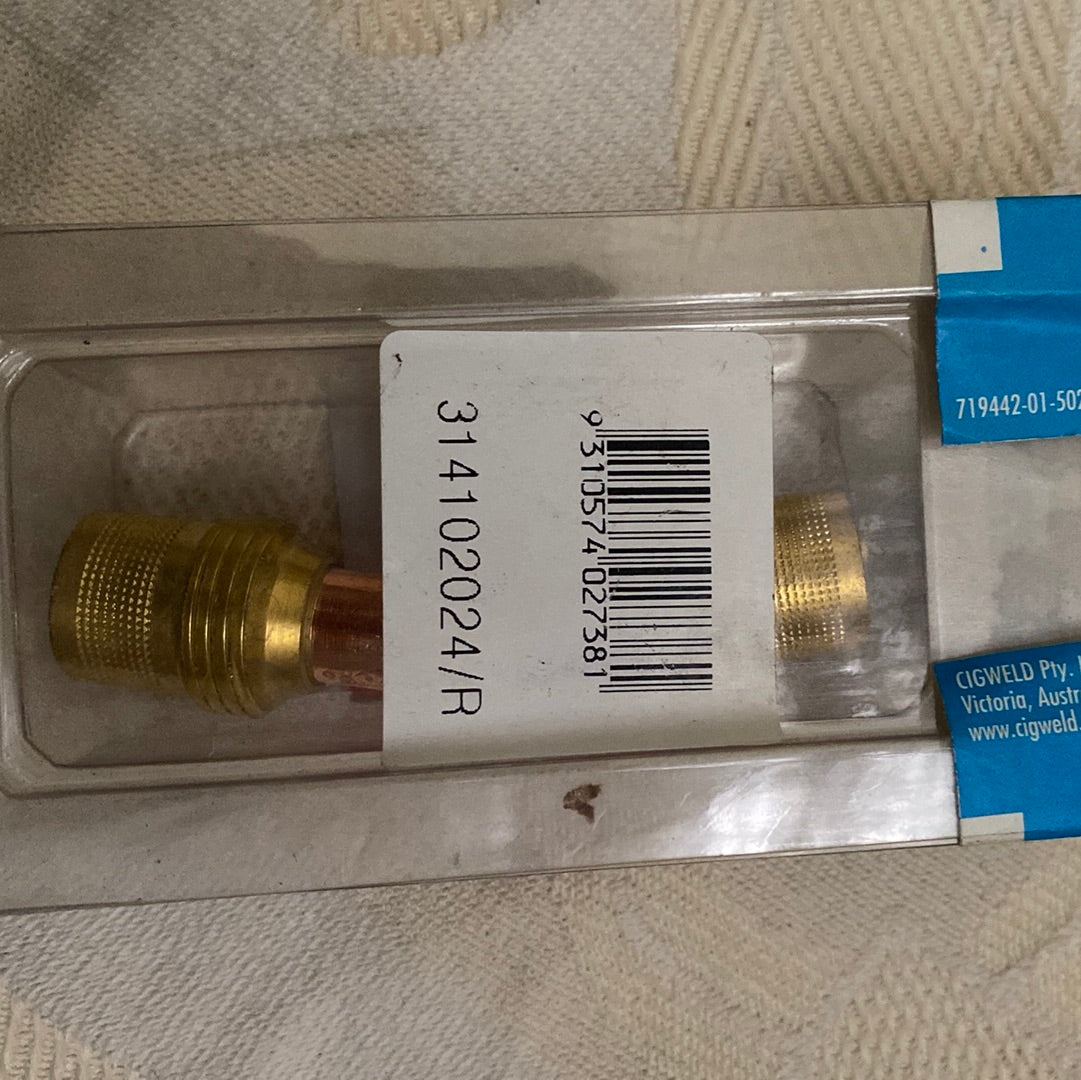 Cigweld 314102024/R TIG Gas-Lens Collet Bodies 2.4 mm – Pack of 2