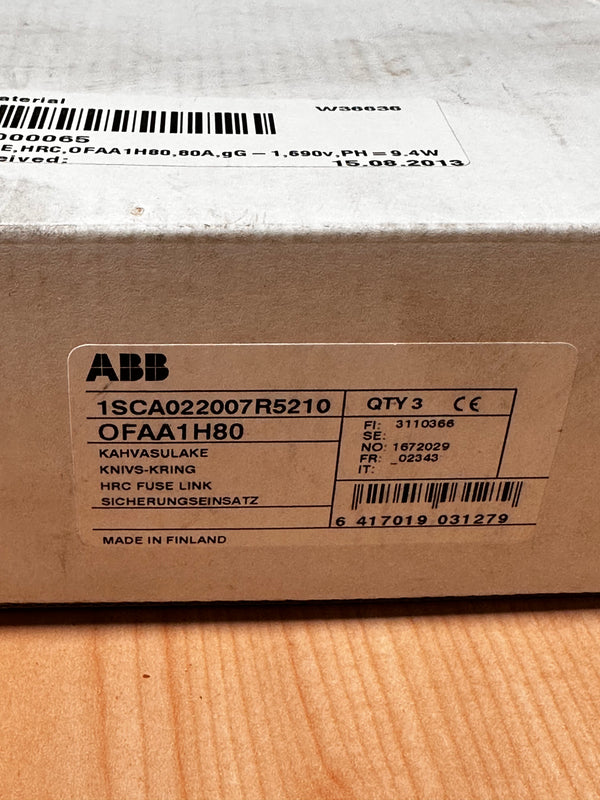 ABB Fuse Link 1SCA022007R5210 OFAA1H80