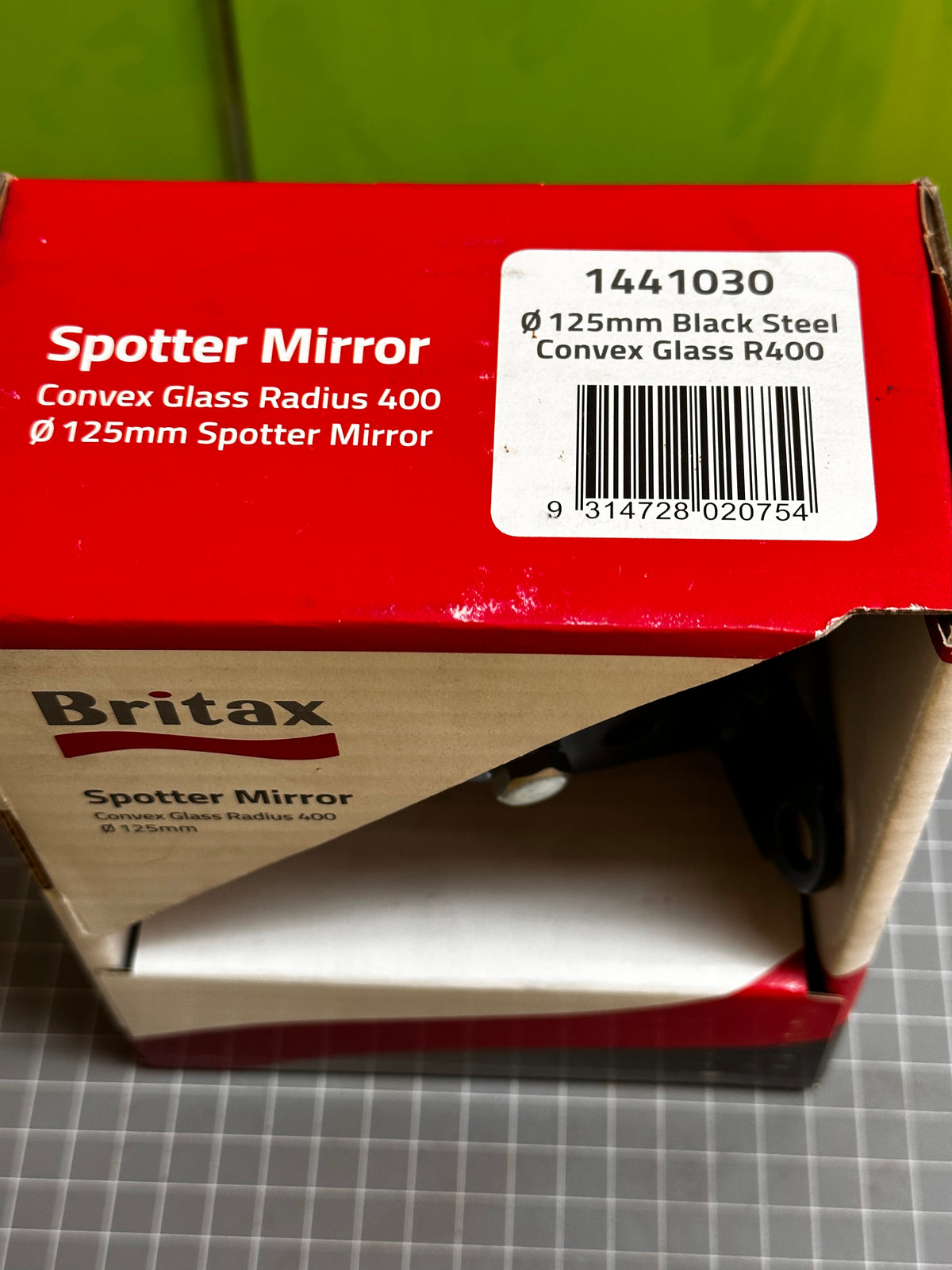 Britax 1441030 Round Spotter Mirror 125 mm — Black Steel