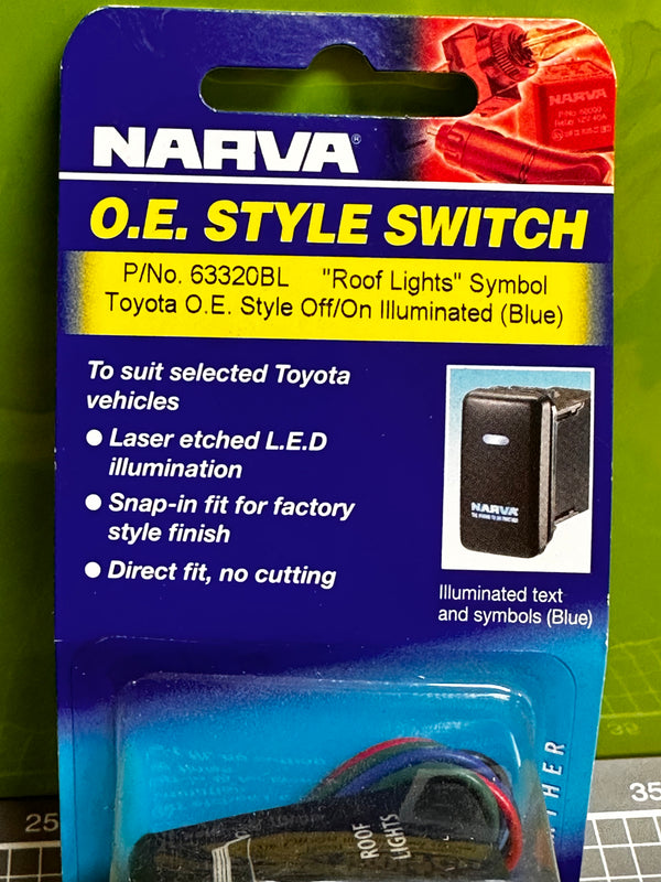Narva 63320BL O.E Style 12V Switch-Roof Lights ON/OFF Illuminated (Blue)