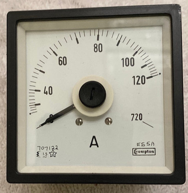 Crompton 243-036G-LS2C5 3T 120/720 AC AMP METER
