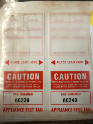 Appliance Test Tags