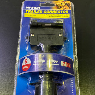 NARVA 82240BL 5 Pin Large Round Socket on Car to 7 Pin Flat Plug on Trailer