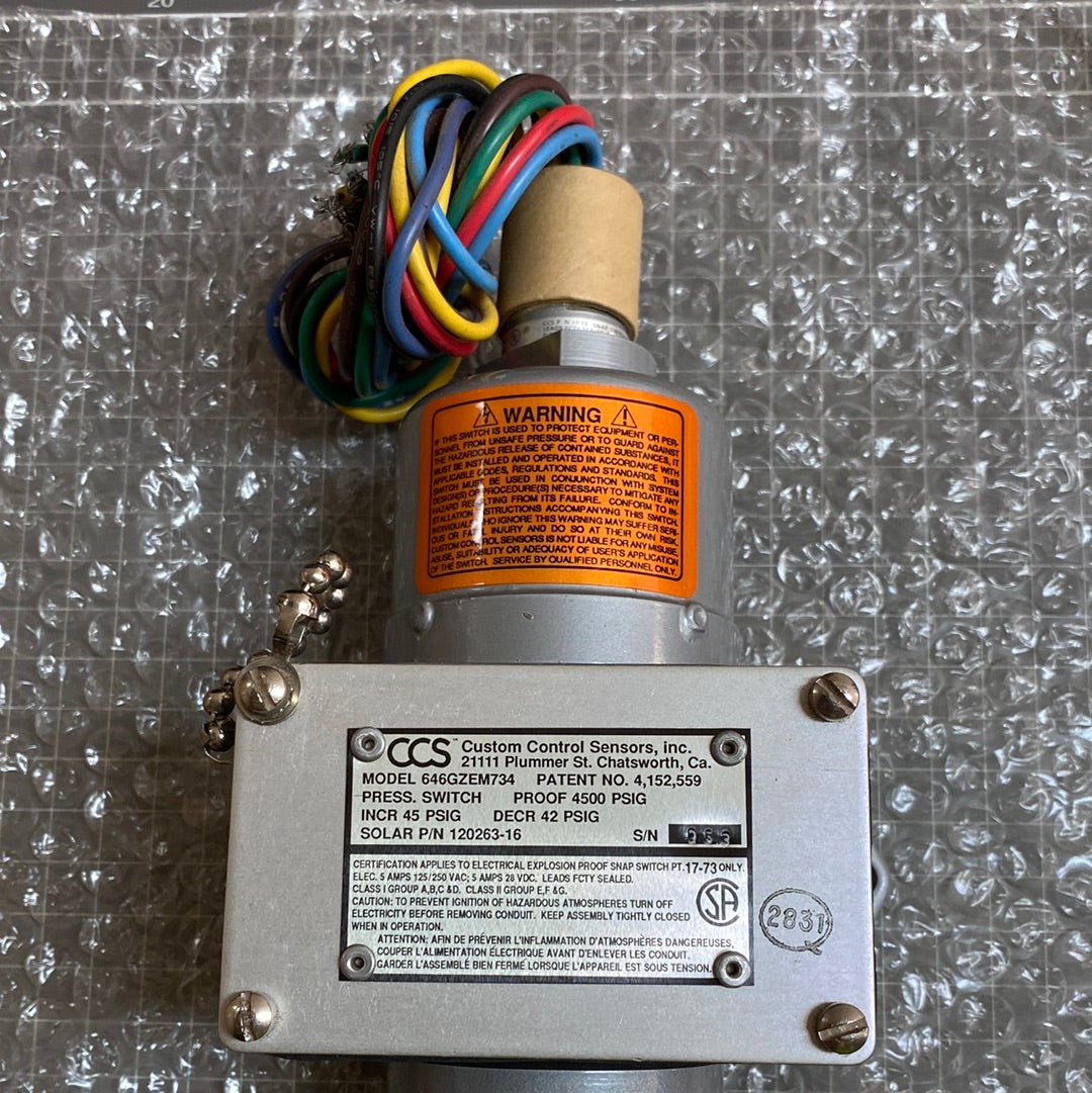 646GZE Hazardous Location Pressure Switch 120263-16