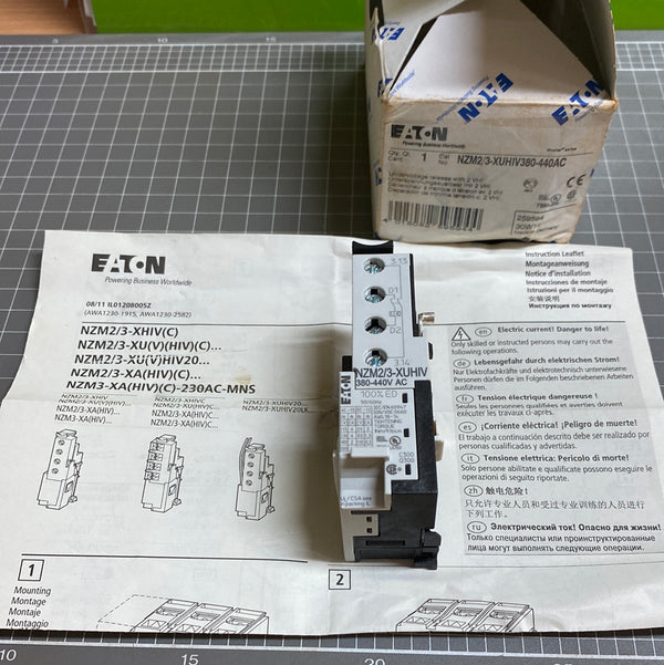 Eaton 380-440 AC NZM2/3-XUHIV Undervoltage Release Circuit Trip with VHI