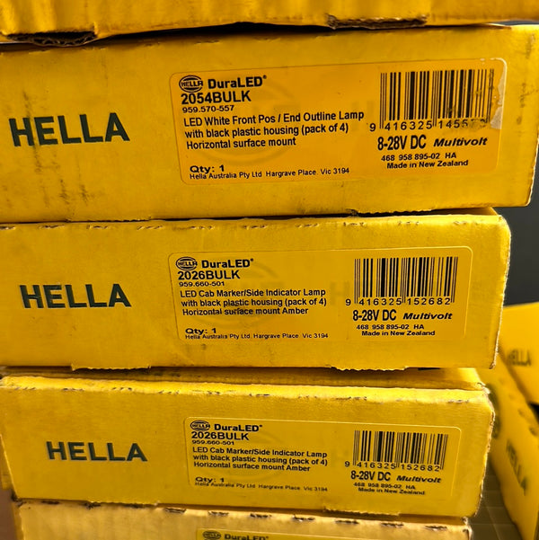 HELLA DuraLED 2054BULK, LED White Front Pos/End Outline Lamp, Set of 4