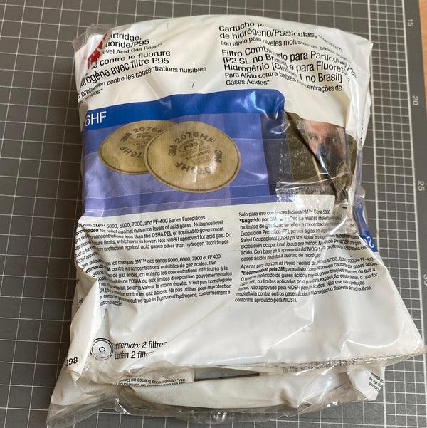 3M 2076HF Particulate Cartridge, Hydrogen Fluoride with Nuisance Level Acid Gas Relief
