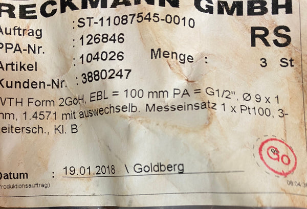 RECKMANN GMBH RS PROBE SENSOR